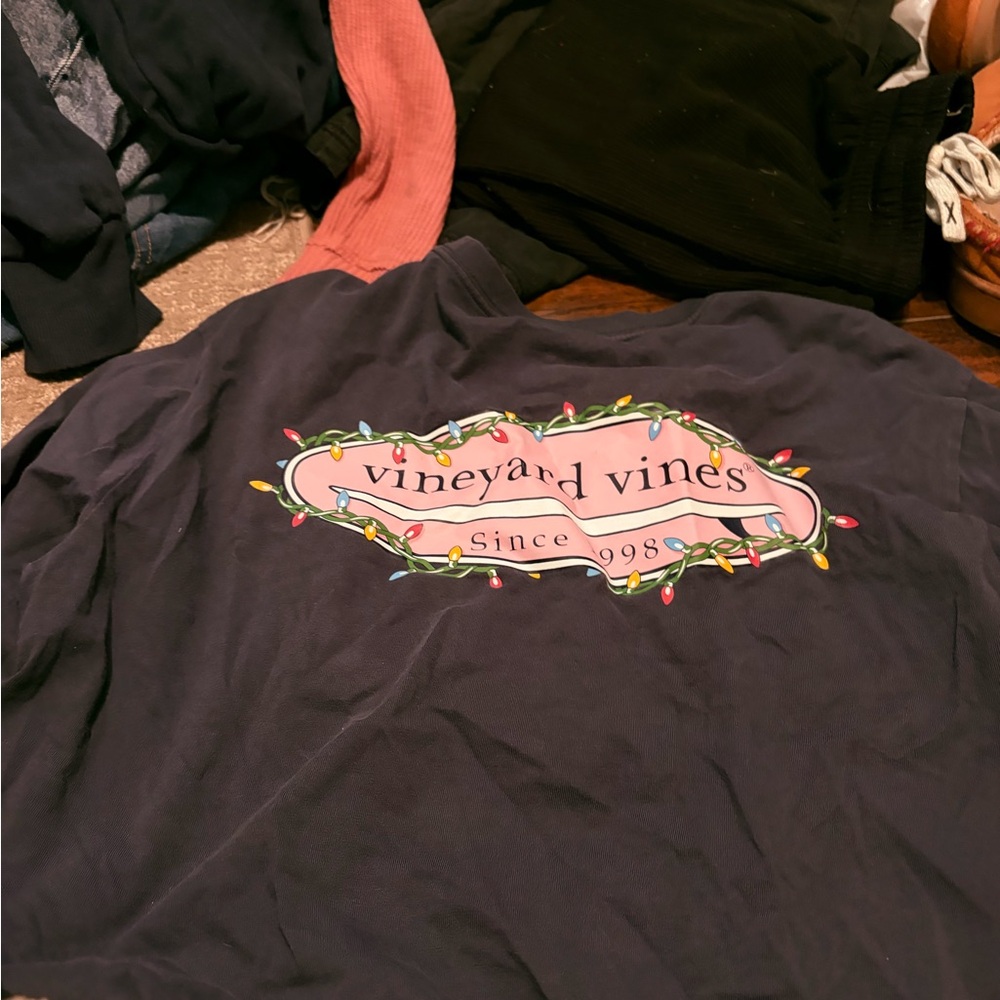 Vineyard Vines Dark Blue Festive Logo Tee